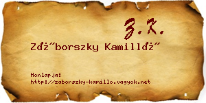 Záborszky Kamilló névjegykártya
